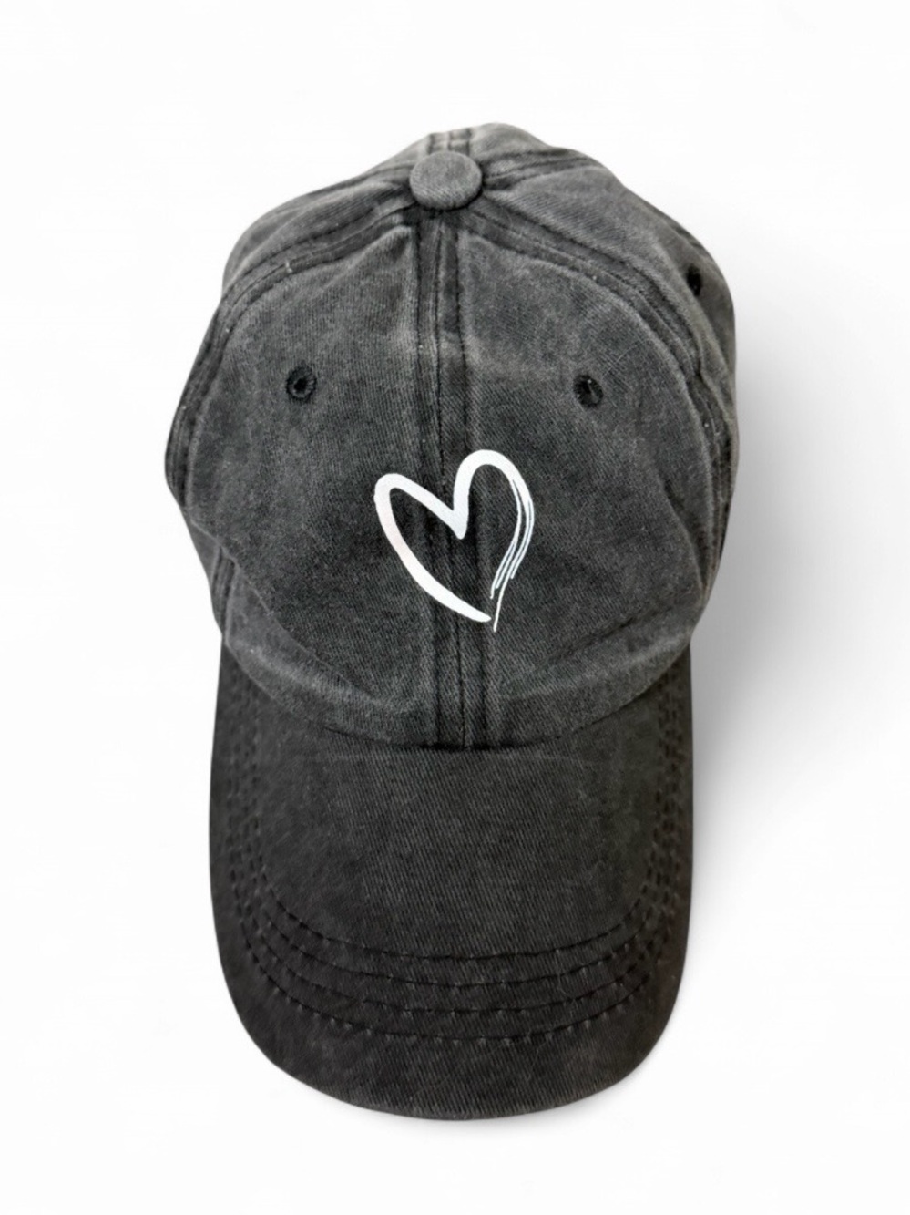 Vintage Wash Heart Baseball Cap